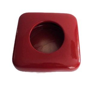 Mid Century Ceramic Red Square Succulent Planter